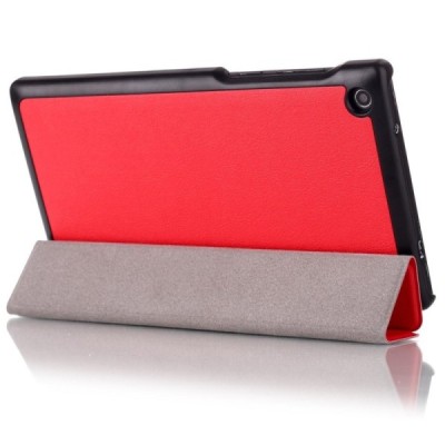 Lenovo Tab2 A7-30 atverčiamas raudonas odinis dėklas - knygutė / Priedai.lt