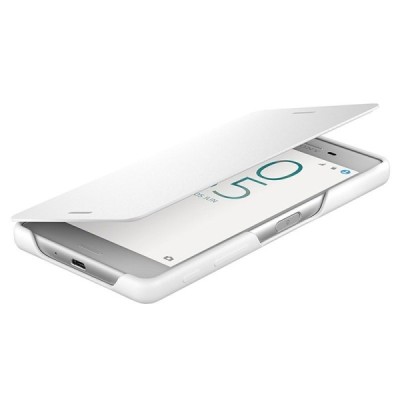 Oficialius Sony Xperia X Style Cover Flip baltas atverčiamas dėklas SCR52 / Priedai.lt