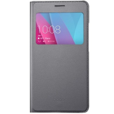 Oficialus Huawei Honor 5x Smart Flip Cover pilkas atverčiamas dėklas - knygutė / Priedai.lt