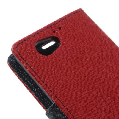 Sony Xperia Z1 Compact Mercury raudonas atverčiamas dėklas - piniginė / Priedai.lt