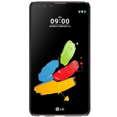 LG Stylus 2 (K520) Nillkin Frosted Shield juodas plastikinis dėklas + apsauginė ekrano plėvelė / Priedai.lt