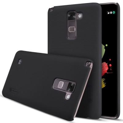 LG Stylus 2 (K520) Nillkin Frosted Shield juodas plastikinis dėklas + apsauginė ekrano plėvelė / Priedai.lt