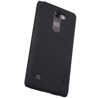 LG Stylus 2 (K520) Nillkin Frosted Shield juodas plastikinis dėklas + apsauginė ekrano plėvelė / Priedai.lt