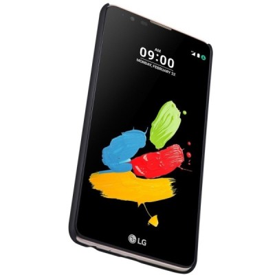 LG Stylus 2 (K520) Nillkin Frosted Shield juodas plastikinis dėklas + apsauginė ekrano plėvelė / Priedai.lt