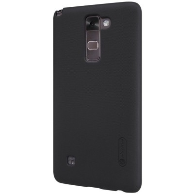 LG Stylus 2 (K520) Nillkin Frosted Shield juodas plastikinis dėklas + apsauginė ekrano plėvelė / Priedai.lt