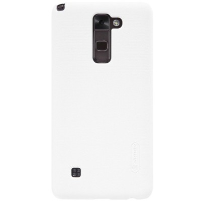 LG Stylus 2 (K520) Nillkin Frosted Shield baltas plastikinis dėklas + apsauginė ekrano plėvelė / Priedai.lt