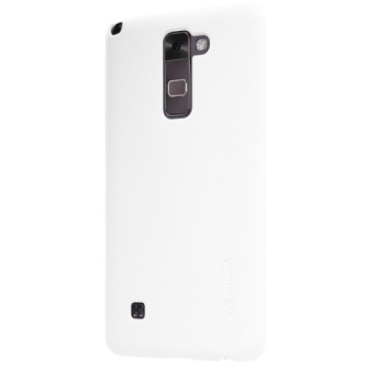 LG Stylus 2 (K520) Nillkin Frosted Shield baltas plastikinis dėklas + apsauginė ekrano plėvelė / Priedai.lt