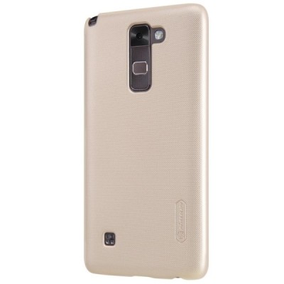 LG Stylus 2 (K520) Nillkin Frosted Shield auksinis plastikinis dėklas + apsauginė ekrano plėvelė / Priedai.lt