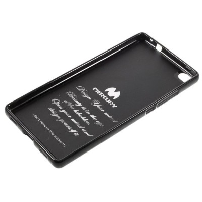 Huawei P8 juodas Mercury kieto silikono (TPU) dėklas - nugarėlė / Priedai.lt