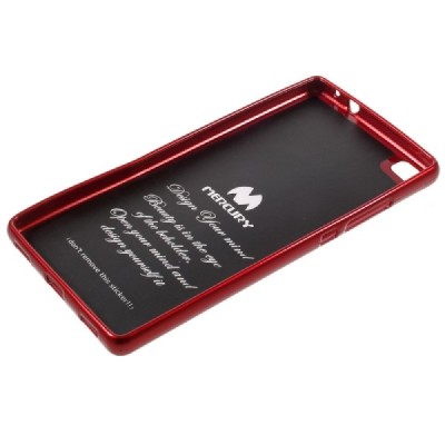 Huawei P8 raudonos Mercury kieto silikono (TPU) dėklas - nugarėlė / Priedai.lt