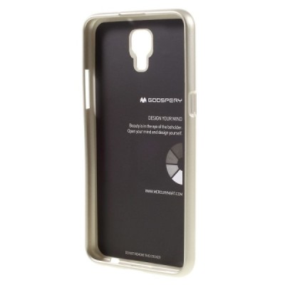 LG X-Screen (K500N) auksinis Mercury kieto silikono (TPU) dėklas - nugarėlė / Priedai.lt