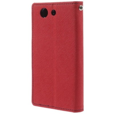 Sony Xperia Z3 Compact Mercury raudonas atverčiamas dėklas - piniginė / Priedai.lt