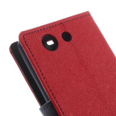 Sony Xperia Z3 Compact Mercury raudonas atverčiamas dėklas - piniginė / Priedai.lt