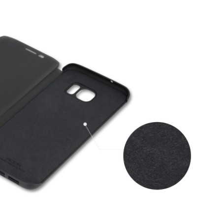 Samsung Galaxy S7 Edge „Rock“ Dr. V atverčiamas juodas dėklas - knygutė / Priedai.lt