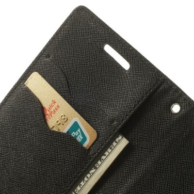 LG G2 mini (D620, D618) Mercury juodas atverčiamas dėklas - piniginė / Priedai.lt