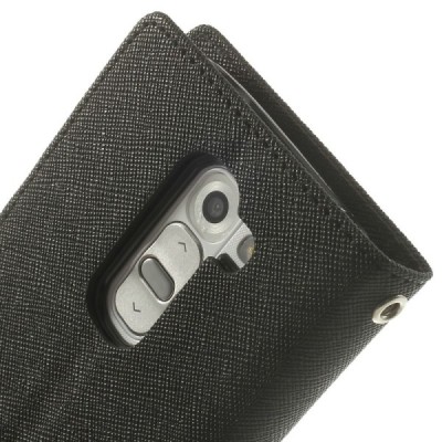 LG G2 mini (D620, D618) Mercury juodas atverčiamas dėklas - piniginė / Priedai.lt