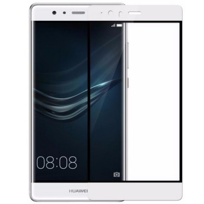 Huawei P9 Plus „Nillkin“ 9H Tempered Glass sustiprintos apsaugos baltas pilnai dengiantis apsauginis ekrano stiklas 0,33 mm / Pr