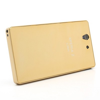 Sony Xperia Z auksinis aliuminio dėklas / Priedai.lt