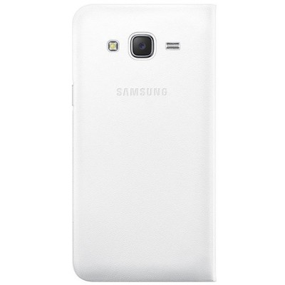 Samsung Galaxy J5 2016 (J510) originalus Flip Wallet Cover atverčiamas baltas odinis dėklas - piniginė / Priedai.lt