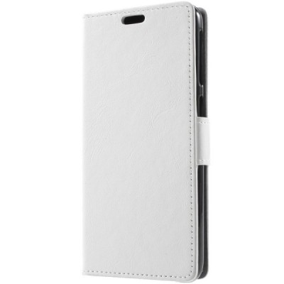 HTC Desire 628 atverčiamas baltas odinis dėklas - piniginė / Priedai.lt
