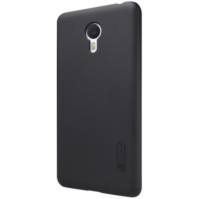 Meizu m3 note Nillkin Frosted Shield juodas plastikinis dėklas + apsauginė ekrano plėvelė / Priedai.lt