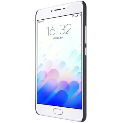 Meizu m3 note Nillkin Frosted Shield juodas plastikinis dėklas + apsauginė ekrano plėvelė / Priedai.lt