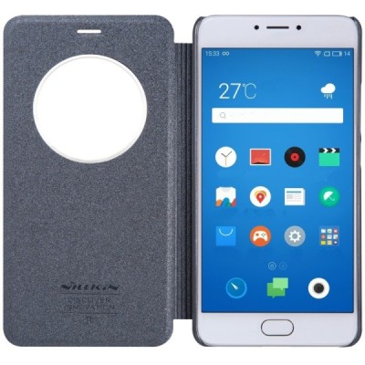 Meizu m3 note pilkas odinis atverčiamas Nillkin Sparkle dėklas / Priedai.lt