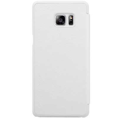 Prabangus „Nillkin“ Qin serijos baltas odinis atverčiamas Samsung Galaxy Note 7 (N930) dėklas / Priedai.lt