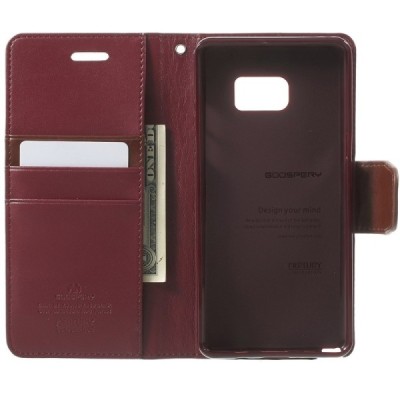 Mercury Sonata atverčiamas Samsung Galaxy Note 7 (N930) bordo odinis dėklas - piniginė / Priedai.lt