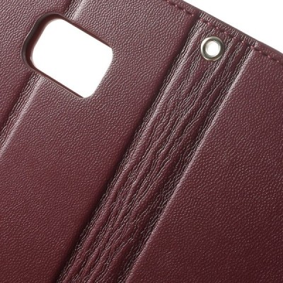 Mercury Sonata atverčiamas Samsung Galaxy Note 7 (N930) bordo odinis dėklas - piniginė / Priedai.lt