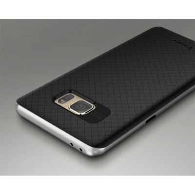 Samsung Galaxy Note 7 (N930) „IPAKY“ kieto silikono TPU juodas (sidabriniais apvadais) dėklas - nugarėlė / Priedai.lt