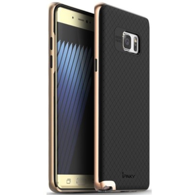Samsung Galaxy Note 7 (N930) „IPAKY“ kieto silikono TPU juodas (rožiniais apvadais) dėklas - nugarėlė / Priedai.lt