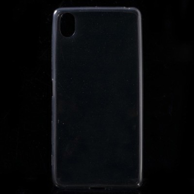 Sony Xperia X (F5121, F5122) skaidrus (permatomas) silikoninis TPU ploniausias pasaulyje pilkas dėklas / Priedai.lt