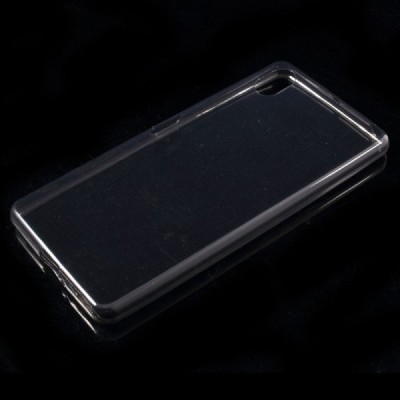 Sony Xperia X (F5121, F5122) skaidrus (permatomas) silikoninis TPU ploniausias pasaulyje pilkas dėklas / Priedai.lt