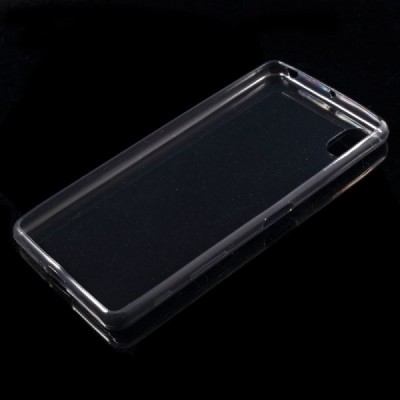 Sony Xperia X (F5121, F5122) skaidrus (permatomas) silikoninis TPU ploniausias pasaulyje pilkas dėklas / Priedai.lt