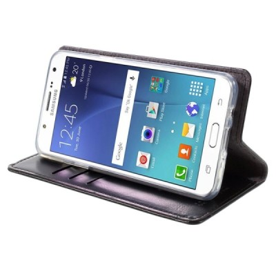 Mercury Blue Moon atverčiamas Samsung Galaxy J5 2016 (J510) juodas odinis dėklas - piniginė / Priedai.lt