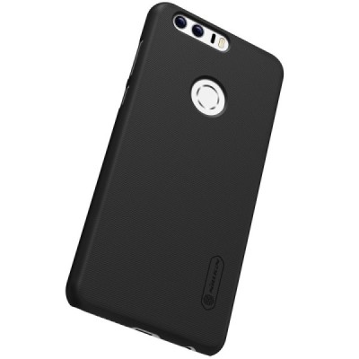 Nillkin Frosted Shield Honor 8 juodas plastikinis dėklas + apsauginė ekrano plėvelė / Priedai.lt