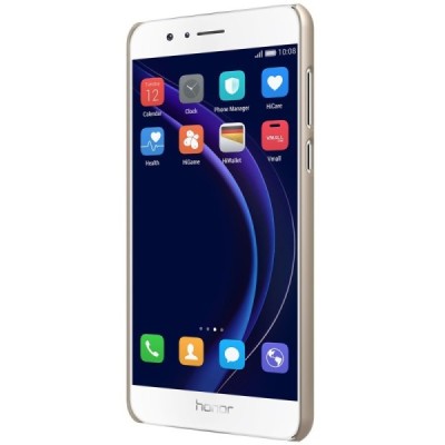 Nillkin Frosted Shield Honor 8 auksinis plastikinis dėklas + apsauginė ekrano plėvelė / Priedai.lt