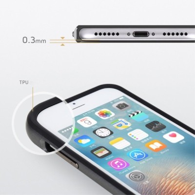„Rock“ Royce sustiprintos apsaugos Apple iPhone 7 (iPhone 8) juodas pilkos spalvos apvadais kieto silikono (TPU) ir plastiko dėk