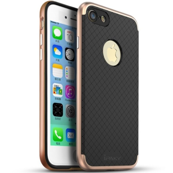 „IPAKY“ Kõva silikoon (TPU) kaaned - must / roosa (iPhone 7 / 8 / SE 2020 / SE 2022)