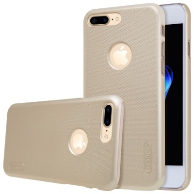 Nillkin Frosted Shield Apple iPhone 7 Plus (iPhone 8 Plus) auksinis plastikinis dėklas + apsauginė ekrano plėvelė / Priedai.lt