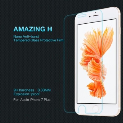 Apple iPhone 7 Plus (iPhone 8 Plus) „Nillkin“ H Tempered Glass sustiprintos apsaugos apsauginis ekrano stiklas 0,33 mm / Priedai