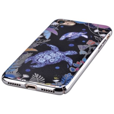 Apple iPhone 7 (iPhone 8) „Devia“ Turtle juodas elegantiškas plastikinis dėklas sidabriniais apvadais  / Priedai.lt