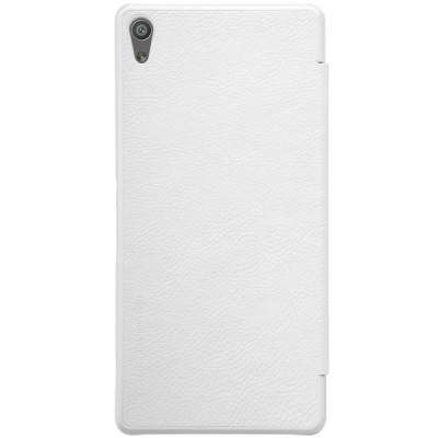 Prabangus „Nillkin“ Qin serijos baltas odinis atverčiamas Sony Xperia XA Ultra (F3212, F3216) dėklas / Priedai.lt