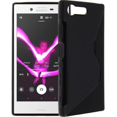 Sony Xperia X Compact (F5321) kieto silikono TPU juodas dėklas - nugarėlė / Priedai.lt