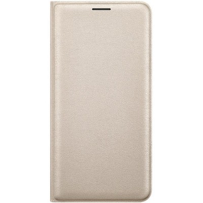 Samsung Galaxy J5 2016 (J510) originalus Flip Wallet Cover atverčiamas auksinis odinis dėklas - piniginė / Priedai.lt