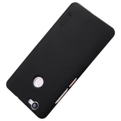 Huawei Nova Nillkin Frosted Shield juodas plastikinis dėklas + apsauginė ekrano plėvelė / Priedai.lt