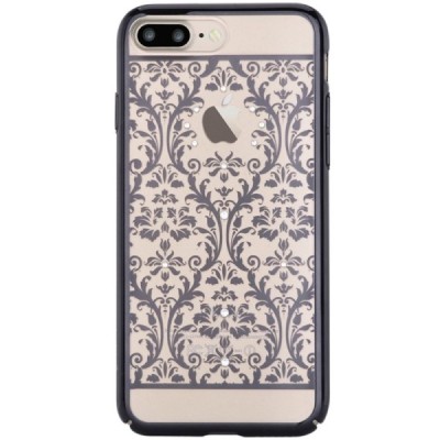 Apple iPhone 7 (iPhone 8) Devia Crystal Baroque Swarovski plastikinis skaidrus permatomas juodas dėklas / Priedai.lt