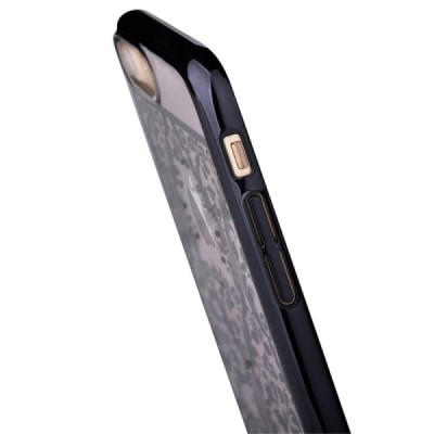 Apple iPhone 7 (iPhone 8) Devia Crystal Baroque Swarovski plastikinis skaidrus permatomas juodas dėklas / Priedai.lt