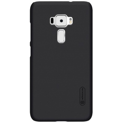 Asus Zenfone 3 5.5 (ZE552KL) Nillkin Frosted Shield juodas plastikinis dėklas + apsauginė ekrano plėvelė / Priedai.lt